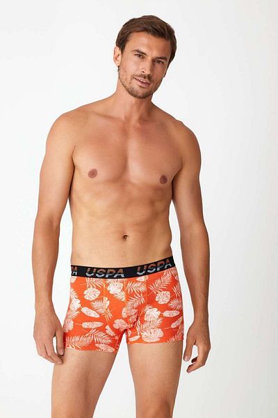 U.S. Polo Assn. Μαύρο και πορτοκαλί ανδρικό μπόξερ 80212ınt - Πακέτο των 2