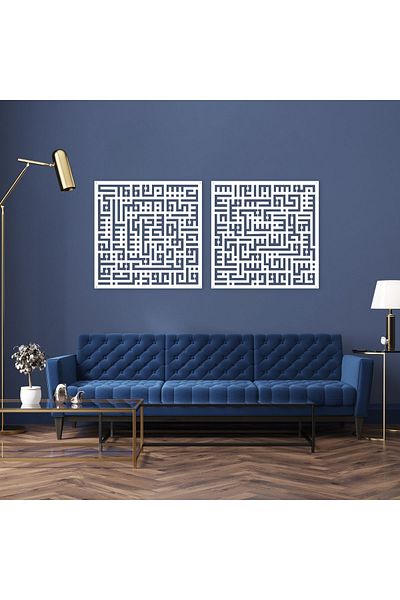 DECOVIENO Pictură murală din 2 bucăți cu linie de mucegai - Time of Felak and Nas, Decor pentru birou acasă (74 CM x 74 CM)