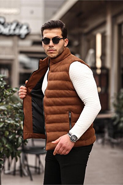 Mero Life Мъжка кафява пухена яке от нубук