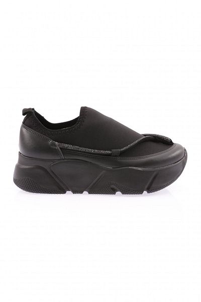 DGN Black Stone Detailed Mega Thick Sole Women's Sneakers