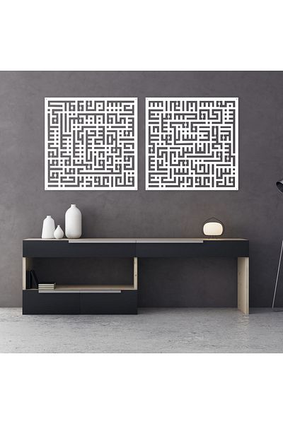 DECOVIENO Pictură murală din 2 bucăți cu linie de mucegai - Time of Felak and Nas, Decor pentru birou acasă (74 CM x 74 CM)