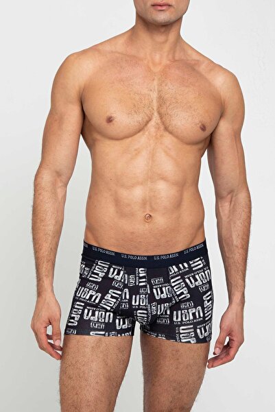 U.S. Polo Assn. Чоловічі сірі меланжеві темно-сині труси-боксери 2 шт 80350