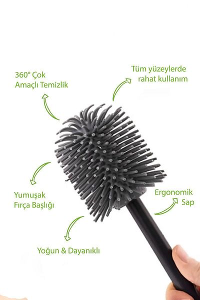 Sunplast Antibacterial Silicone Toilet Brush - Toilet and Toilet Bowl Cleaning Brush - Soft Toilet Brush