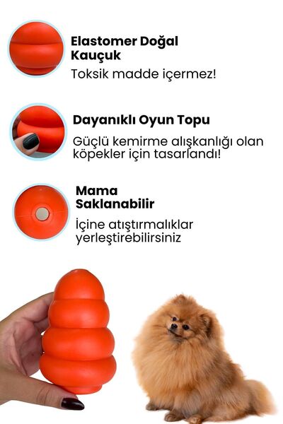 Havhav Kauçuk Köpek Isırma Topu Turuncu Renkli Ödül Maması Saklanabilen Köpek Oyuncağı Toksik Madde Içermez