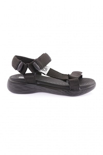 DGN Women's Sandals 103-23y - Strappy and Velcro, Charcoal Color