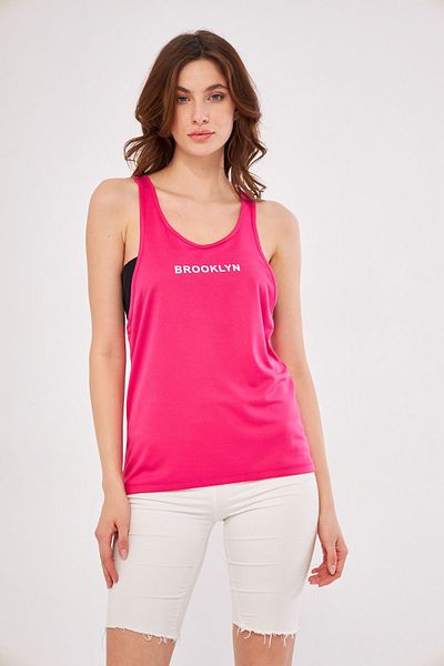 Moda Işık Sports Tank Fuchsia Color Brooklyn Printed