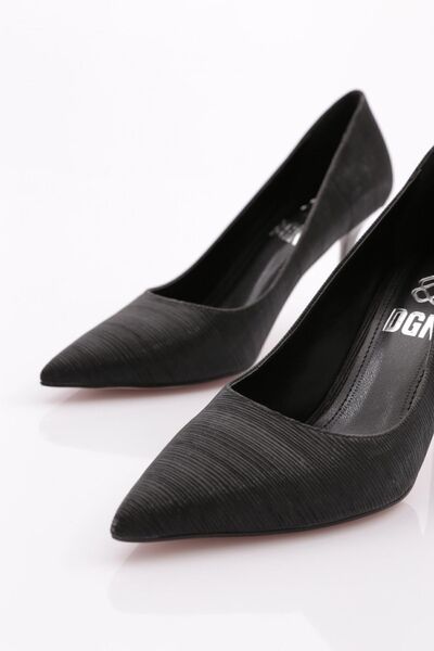DGN Kadın Topuklu Ayakkabı Siyah Çupra 4836535