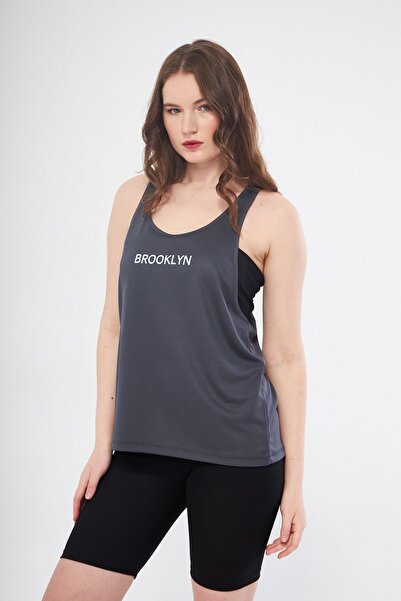 Moda Işık Sports Tank Anthracite Color Brooklyn Printed
