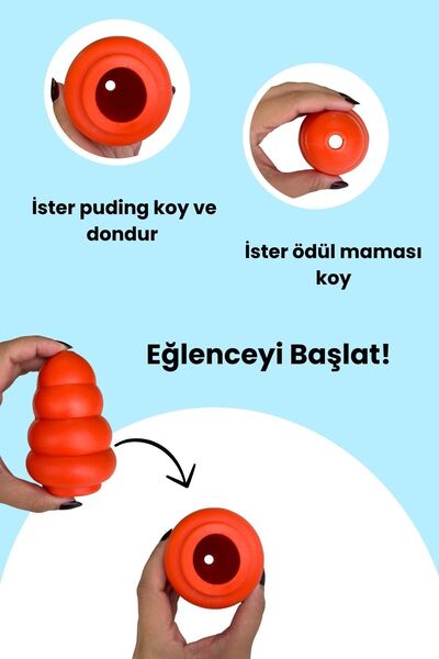 Havhav Kauçuk Köpek Isırma Topu Turuncu Renkli Ödül Maması Saklanabilen Köpek Oyuncağı Toksik Madde Içermez