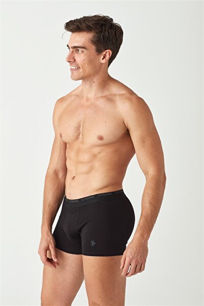 U.S. Polo Assn. ΒΑΣΗ. Polo Assn. Ανδρικό σετ μπόξερ 2 τεμαχίων μαύρο Anthracite Melange