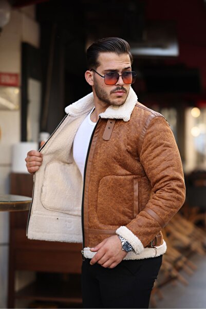 Mero Life Υψηλής ποιότητας δέρμα Napa - Ανδρικά μαύρισμα παλτό & μπουφάν Full Fur Slim Fit