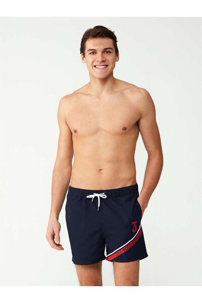 U.S. Polo Assn. - Men's Navy Blue Medium Length Swim Shorts