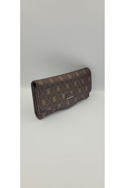 DAVID POLO Women's Quality Patterned Multi-Compartment Large Size Wallet with Mobile Phone Detail