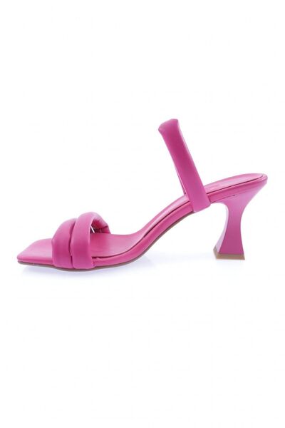 DGN Women's Two Row Strappy Goblet Heeled Slippers Fuchsia 41363372