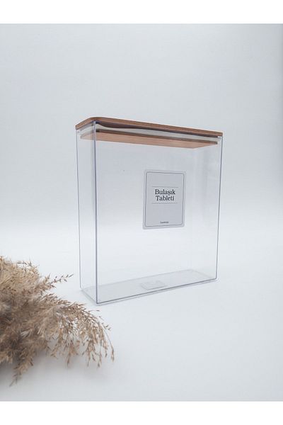 zezedesing Multi-Purpose Vacuum Lid Dish Tablet Storage Jar / Box 2500ml (color: Transparent)