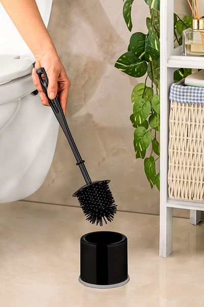 Sunplast Antibacterial Compact Silicone Toilet Brush - Toilet Toilet Brush - Soft Toilet Brush