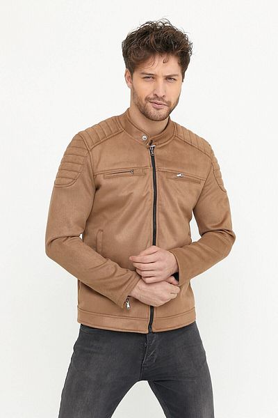 Mero Life Men's Vizyon Seasonal Slim Fit Suede Jacket & Coat