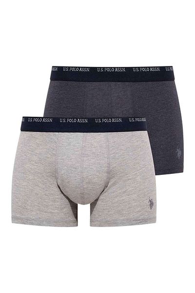 U.S. Polo Assn. Πόλο Ασν. Ανδρικό Navy Blue Melange - Grey Melange 2 Pack Boxer