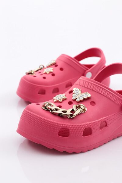 Pienn 50010-001 Eva Chain Detailed Accessory Thick Sole Women's Sabo Slippers