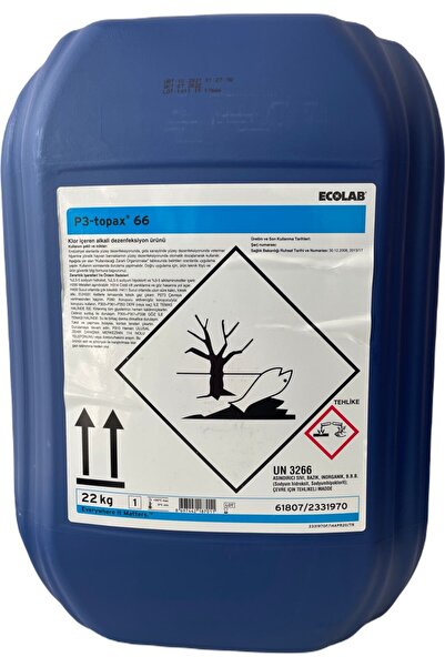 Ecolab Topax 66 - Klorlu Dezenfektan Özellikli Köpük Temizleme Ürünü 20L (22KG)