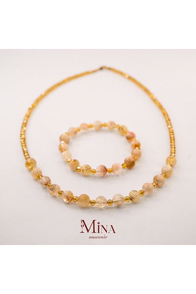 Mina Souvenir Sıtrın College and Bracelet Set
