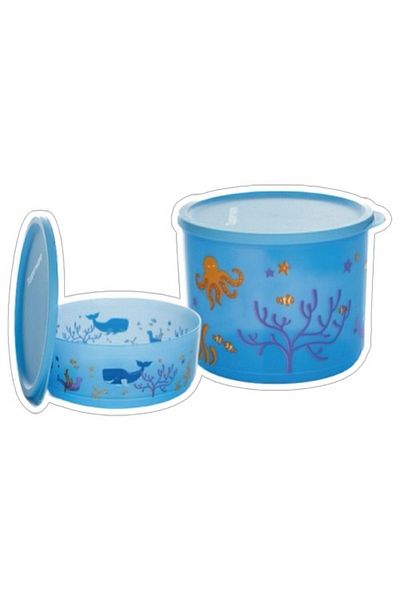 Tupperware Cylinder Container 950 Ml and 2.1 Lt Sea Life