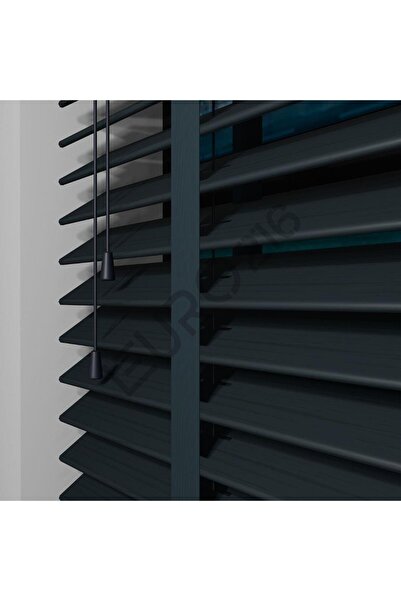 JaluziByEuro216 Ahşap Jaluzi Perde Manuel İp Kontrollü 50 mm %100  Ahşap Kurd...