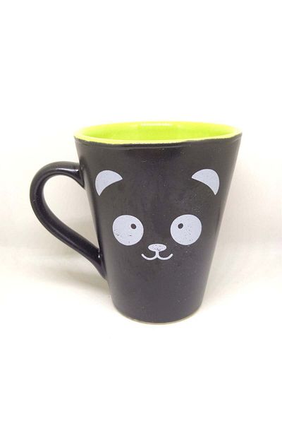 Buka Shops Panda Patterned Black Mug
