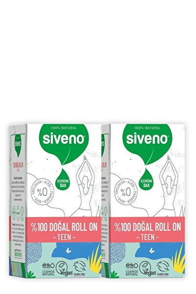 Siveno %100 Doğal Roll-On Teen Girl Genç Kız Deodorant Ter Kokusu Önleyici Bitkisel Lekesiz 50 ml X 2 Adet