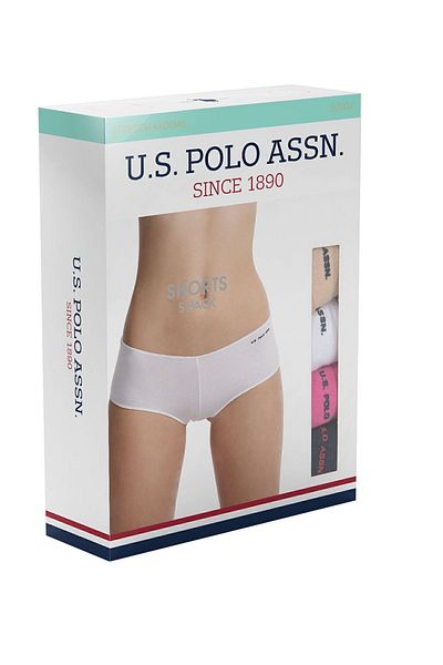 U.S. Polo Assn. US Polo Assn Pantaloni scurti elastici de păr multicolori din 5 piese pentru femei
