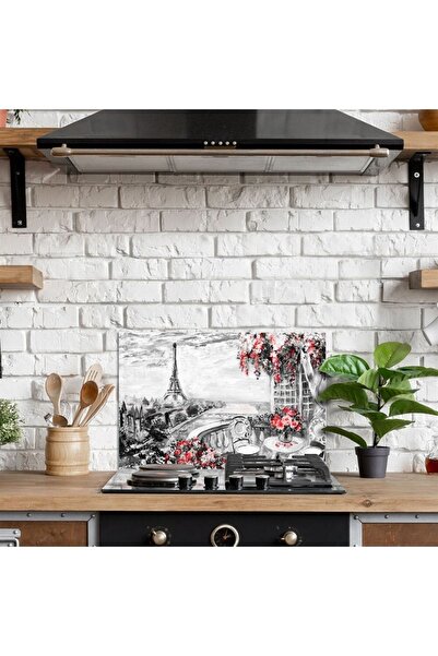 Decovetro Ocak Arkası Koruyucu Love Paris Desenli 76x50cm