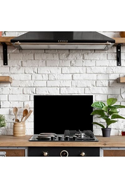 Decovetro 60x52 см Чорний захисний екран для плити з візерунком