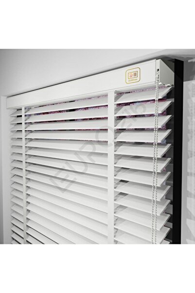 JaluziByEuro216 REDÜKTÖRLÜ / Zincirli Ahşap Jaluzi Perde 50 mm %100  Ahşap Ku...