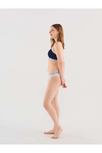 U.S. Polo Assn. Set bustieră din bumbac lycra cu buline alb și bleumarin pentru femei
