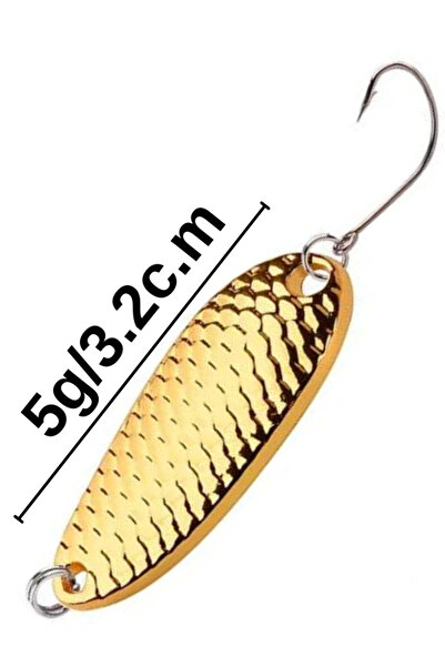 eagenset Kaşık 5g/3.2c.m Altın Yapay Yem, Spin, Rapala, Jig Yem, Zoka Yem, Alabalık, Çinekop, Levrek, Lüfer