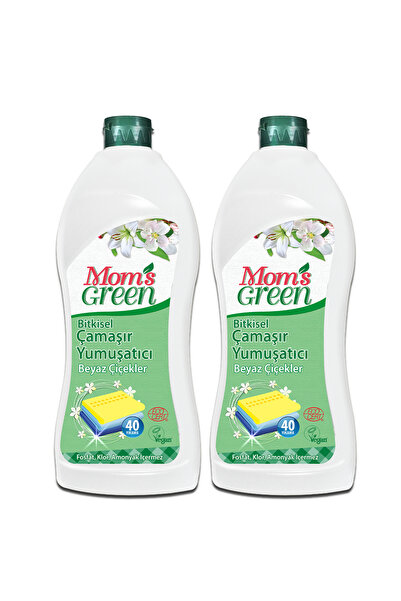 Mom's Green 2'li Set-750 ml Bitkisel Çamaşır Yumuşatıcı Beyaz Çiçekler ( 750 ...