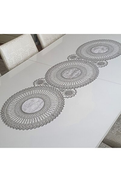 WENESSİ Velvet Sun Pattern Glitter 3-Piece Runner (38×115cm)