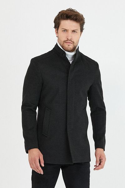 Mero Life Ανδρικό κοντό παλτό Anthracite New Season