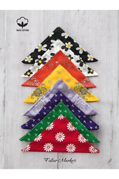 Fular Marketi Popular Bandana Set - 100% Cotton Mixed Sb