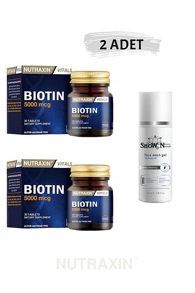 Nutraxin 5000 Mg 30 Tablets Food Supplement - 2 Pcs & 100 Ml Facial Cleansing Gel /set1232/
