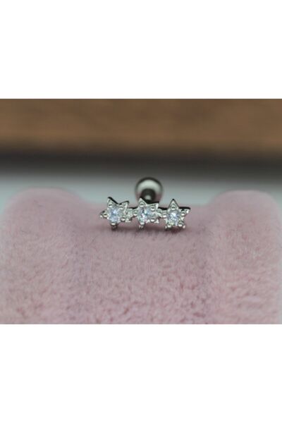 MAZEN Paslanmaz Kararmaz Cerrahi Çelik Tragus, Kıkırdak, Helix 8 Mm Piercing (ÇİFT TARAFLI AÇILABİLİR)