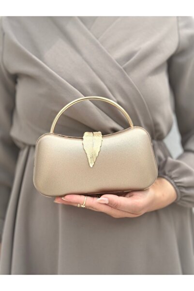 Sh Poly حقيبة فستان سهرة نسائية من القماش البرونزي