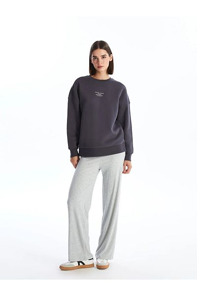 LC Waikiki Lcw Vision Gray Melange Elastic Waist Straight Camisole Women's Pants