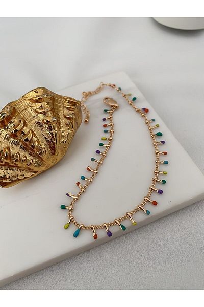Ebijuteri Colorful Steel Bead - Swinging Model Anklet