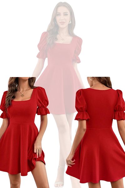LİVE SPORT Rochie din crepon cu mâneci balon lungi pentru femei