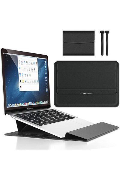 TEKNETSTORE ماك بوك برو 14 بوصة - M3/M3 Pro/M3 Max A2992 حقيبة جلدية بحامل مغناطيسي