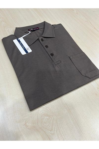 KEMAL EKİNCİ Men's Classic Quality Jacquard Collar and Pocket T-Shirt