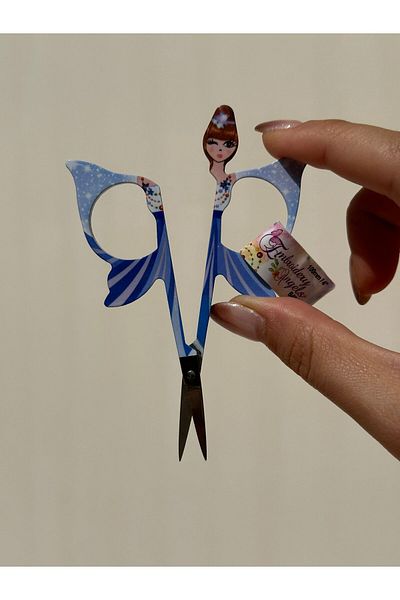 Hemline Girl's Blue Butterfly Scissors