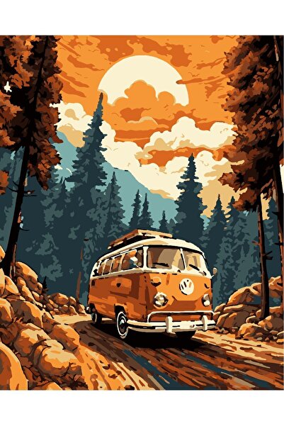 Lamba Cini Sayılarla Boyama Kasnaklı Tablo Seti Fırça Boya Dahil 40x50 Vosvos...