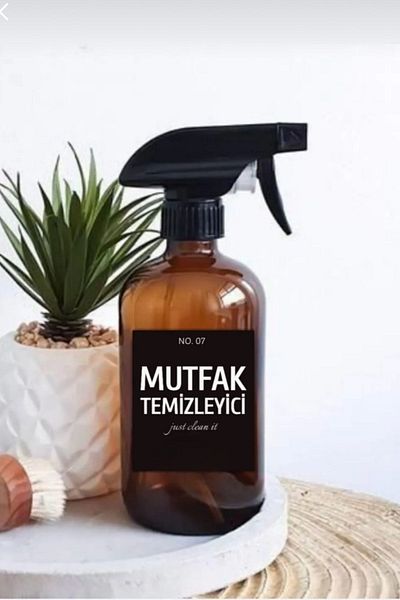 LALEZEN HOME Κεχριμπάρι Γυάλινο Μπουκάλι 500ml Καθαριστικό Κουζίνας με Ετικέτα